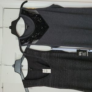 Express dresses, NWT sz M and NWOT sz. L, black/gray heather BOGO!